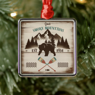 Great Smoky Mountains, TN bear Metal Ornament