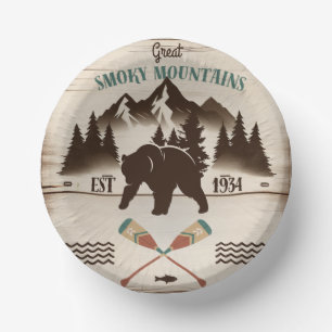 Great Smoky Mountains, TN bear Paper Plate