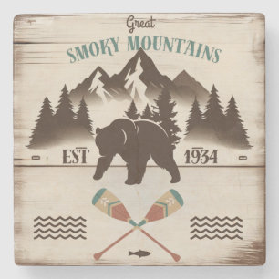 Great Smoky Mountains, TN bear Stone Coaster