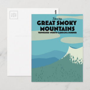 Great Smoky Mountains travel poster. Postcard