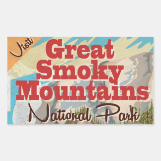 Great Smoky Mountains Travel Poster. Rectangular Sticker