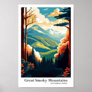 Great Smoky Mountains Vintage Travel Portrait Poster