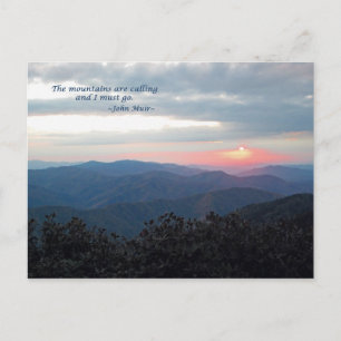 Great Smoky Mtns Sunset: Mtns are calling/J Muir Postcard