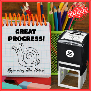Great Snail Job Fun Cartoon Snail Grading Teacher Self-inking Stamp