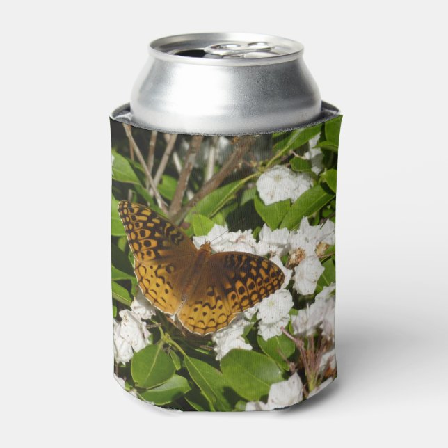 Great Spangled Fritillary on Mountain Laurel Can Cooler (Can Front)