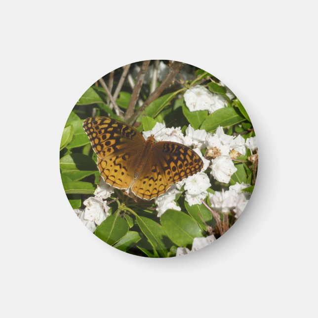 Great Spangled Fritillary on Mountain Laurel Magnet (Front)