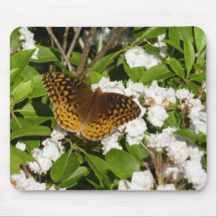 Great Spangled Fritillary on Mountain Laurel Mouse Pad