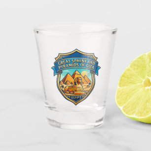 Great Sphinx and Pyramids of Giza Egypt Shot Glass