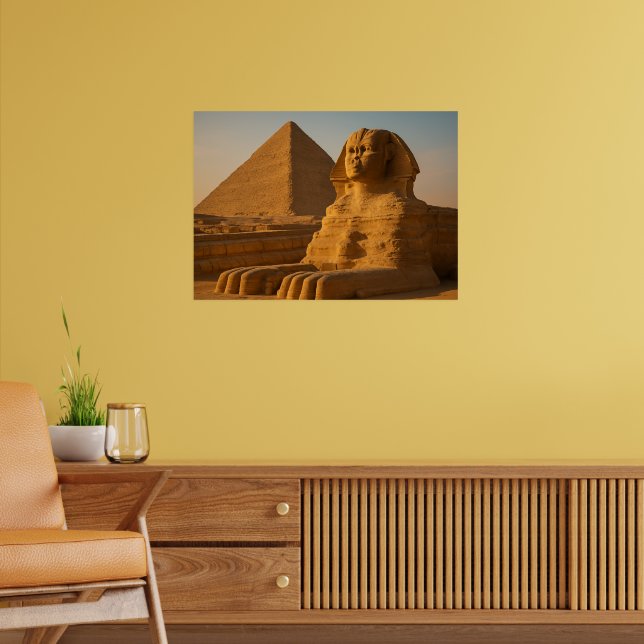 Great Sphinx Giza Pyramids Egypt Art Poster (Living Room 2)