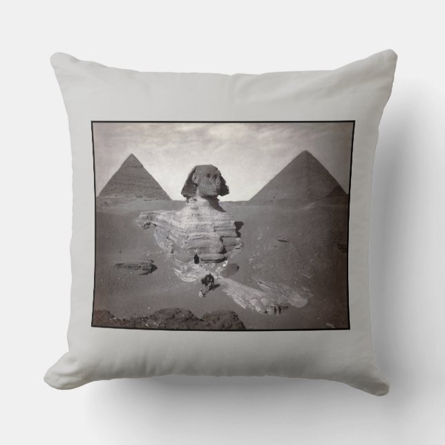 Great Sphinx & Giza Pyramids Necropolis Egypt Cushion (Front)