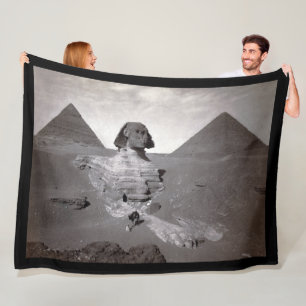Great Sphinx & Giza Pyramids Necropolis Egypt Fleece Blanket