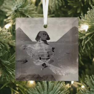 Great Sphinx & Giza Pyramids Necropolis Egypt Glass Tree Decoration