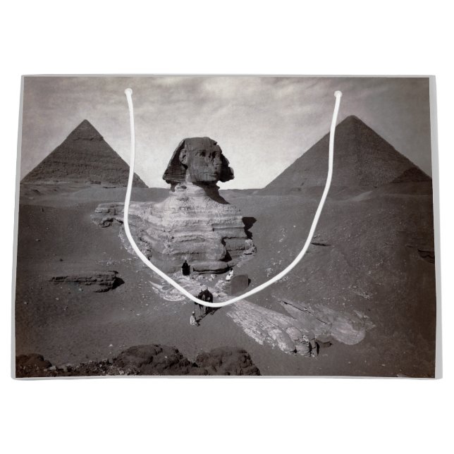 Great Sphinx & Giza Pyramids Necropolis Egypt Large Gift Bag (Front)
