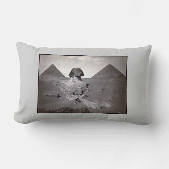 Great Sphinx & Giza Pyramids Necropolis Egypt Lumbar Cushion (Front)