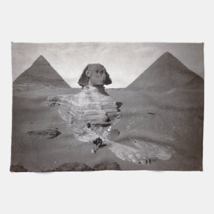 Great Sphinx & Giza Pyramids Necropolis Egypt Tea Towel