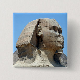 great sphinx head 15 cm square badge