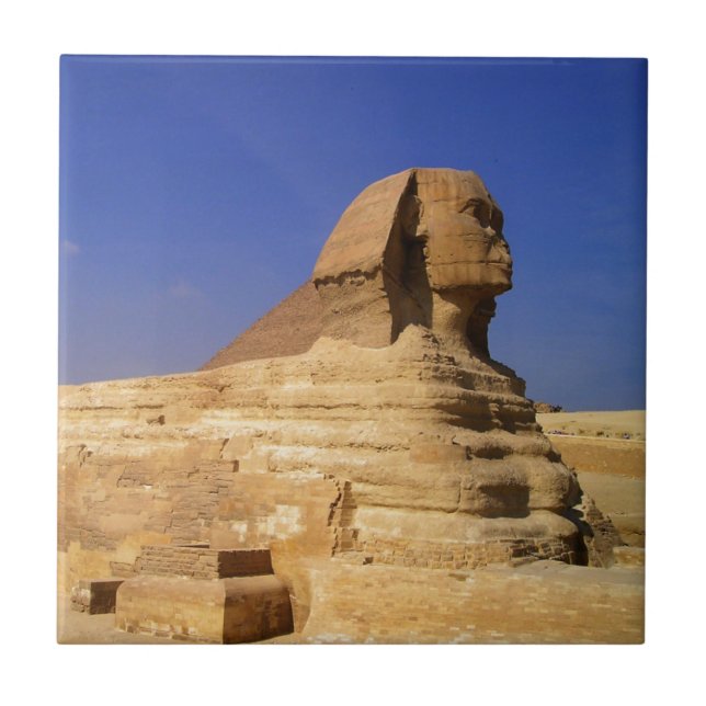 Great Sphinx of Giza, Egypt Ceramic Tile (Front)