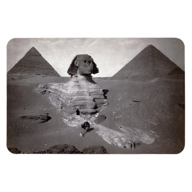 Great Sphinx of Giza Excavation with Pyramids Magnet (Horizontal)
