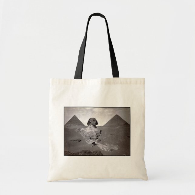 Great Sphinx of Giza Excavation with Pyramids Mini Tote Bag (Front)