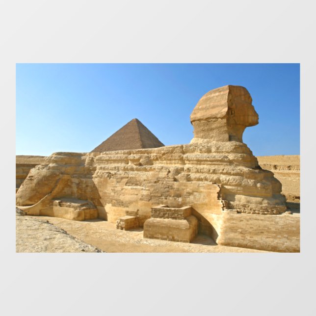 Great Sphinx of Giza with Khafre pyramid - Egypt (Sheet)