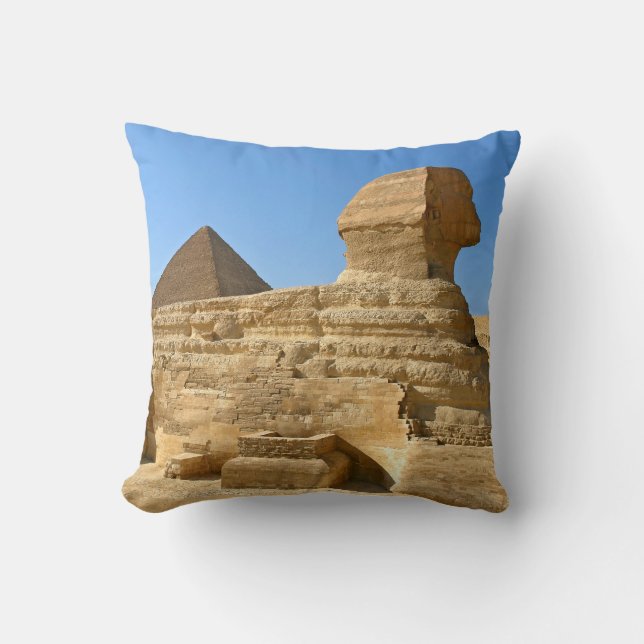 Great Sphinx of Giza with Khafre pyramid - Egypt Cushion (Front)