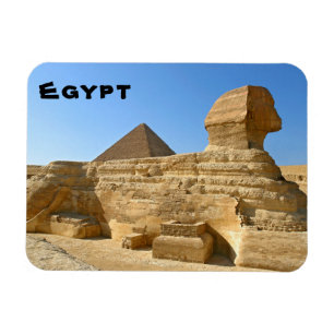 Great Sphinx of Giza with Khafre pyramid - Egypt Magnet