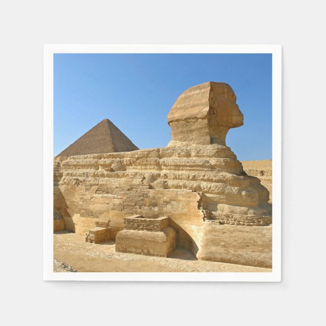 Great Sphinx of Giza with Khafre pyramid - Egypt Napkin (Front)