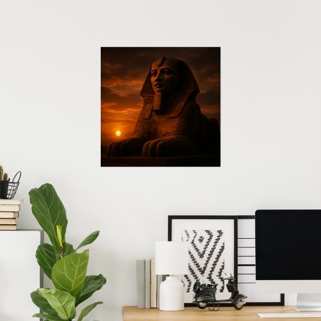 Great Sphinx Sunset Egyptian Landscape Poster (Home Office)
