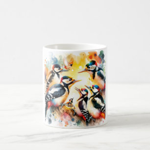Great Spotted Woodpecker Family 050624AREF106 - Wa Coffee Mug