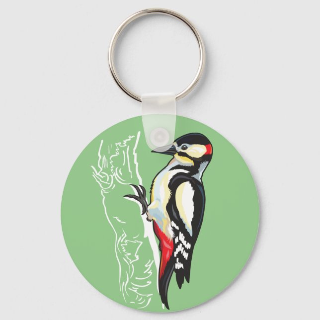great spotted woodpecker key ring (Front)