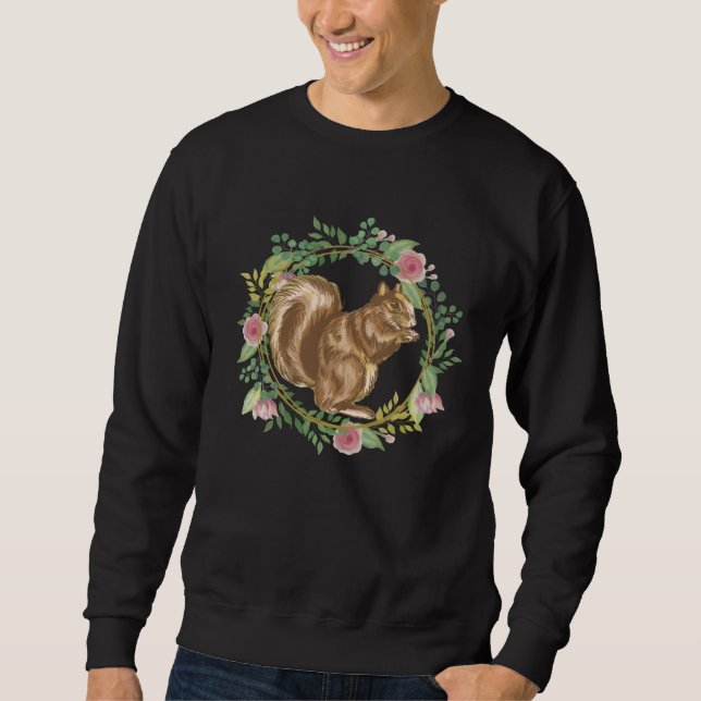 Great squirrel With flower Sweatshirt (Front)
