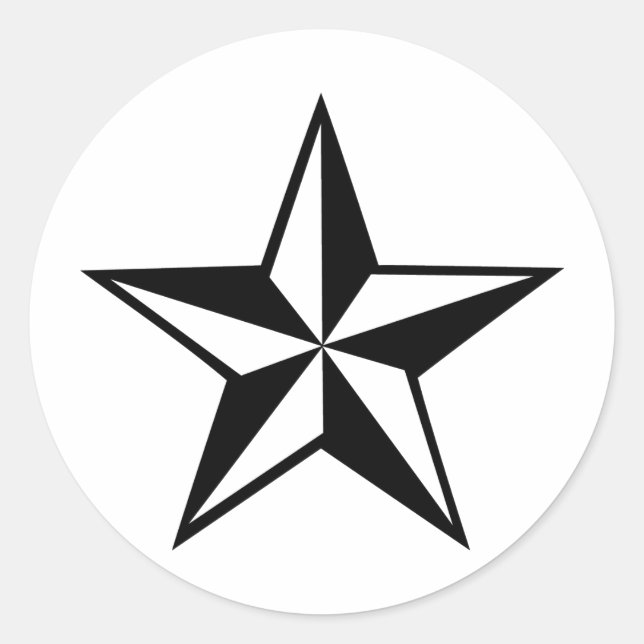 great star icon classic round sticker (Front)