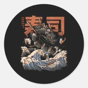 Great Sushi Dragon Japanese Food Kawaii Dragon Ani Classic Round Sticker