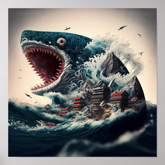 Great Sushi Shark Monster Poster (Front)