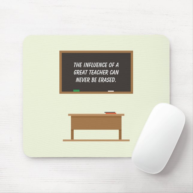 Great Teacher Inspirational Quote Chalkboard Mouse Pad (With Mouse)
