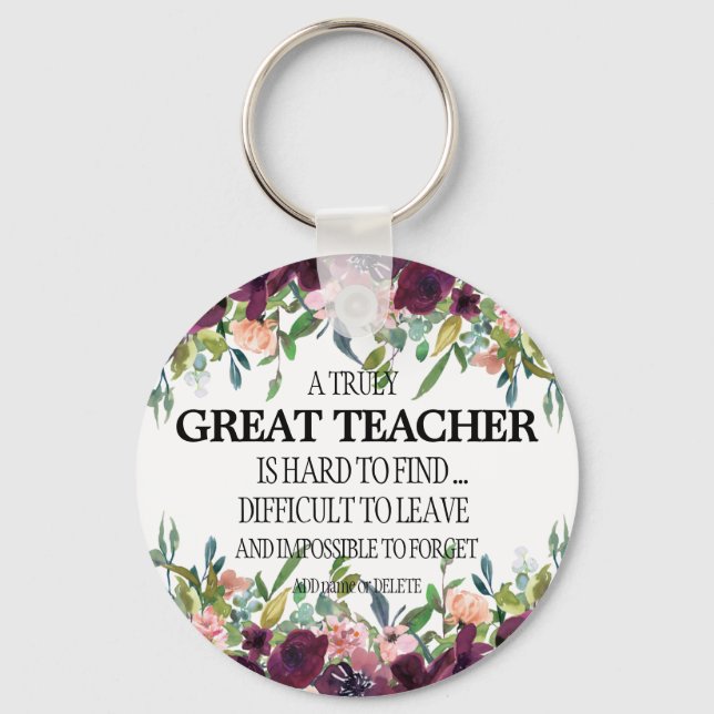 Great teacher thank you appreciation retiring gift key ring (Front)