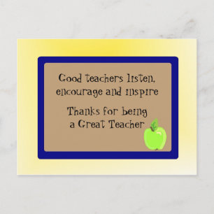Great Teacher Thank You Postcard