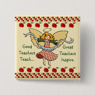 Great Teachers Inspire 15 Cm Square Badge