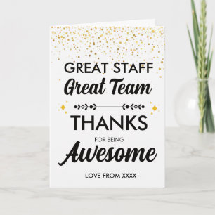 Great Team Great Staff Thank You Card   Employee 