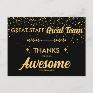 Great Team Great Staff Thank You Postcard  Employe