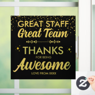 Great Team Great Staff Thank You Sign Employee