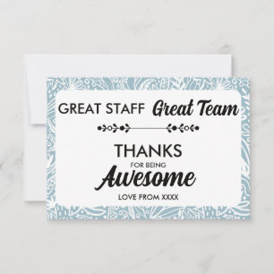 Great Team Great Staff Thank You Sign Employee Card