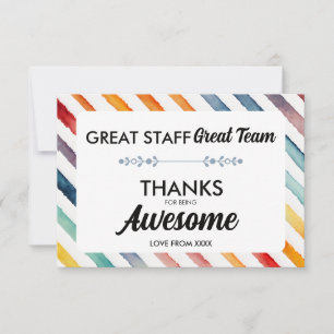 Great Team Great Staff Thank You Sign Employee Card