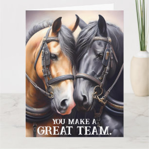 Great Team Horses Anniversary Card