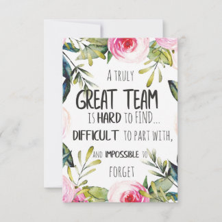 Great Team thank you gift Amazing team quote Card