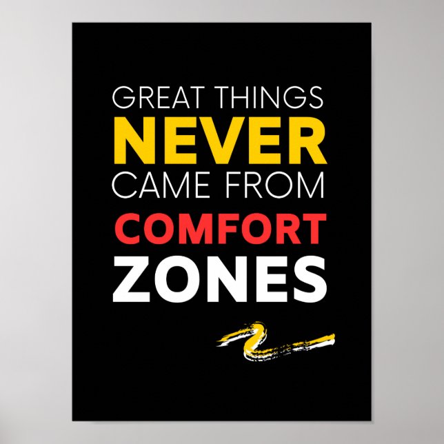 Great things never came from COMFORT ZONES Poster (Front)