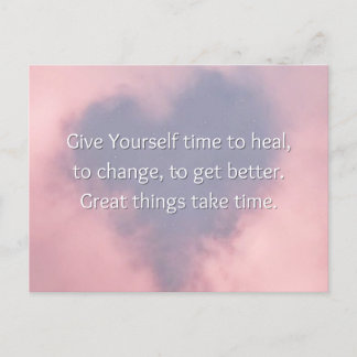 Great Things Take Time Motivational Mini Art Print Holiday Postcard