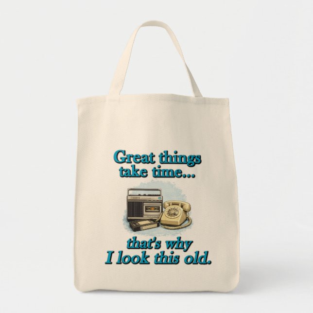 Great things take time tote bag (Front)