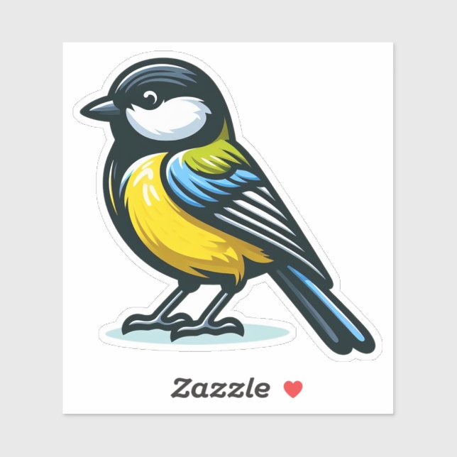 Great Tit bird Custom-Cut Vinyl Sticker (Sheet)