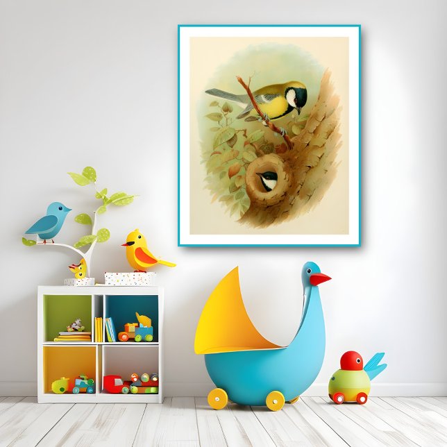 Great tit- Colourful bird, Art Poster (Creator Uploaded)